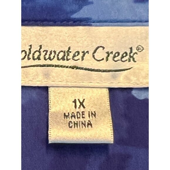Coldwater Creek royal blue crinkle rayon tunic 1X - Picture 2 of 14